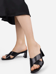 Square Toe Criss Cross Mules