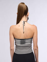 Stripped Cropped Top, Black/White