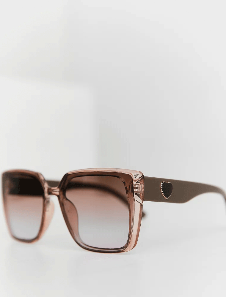 Square Plastic Sunglasses, Brown