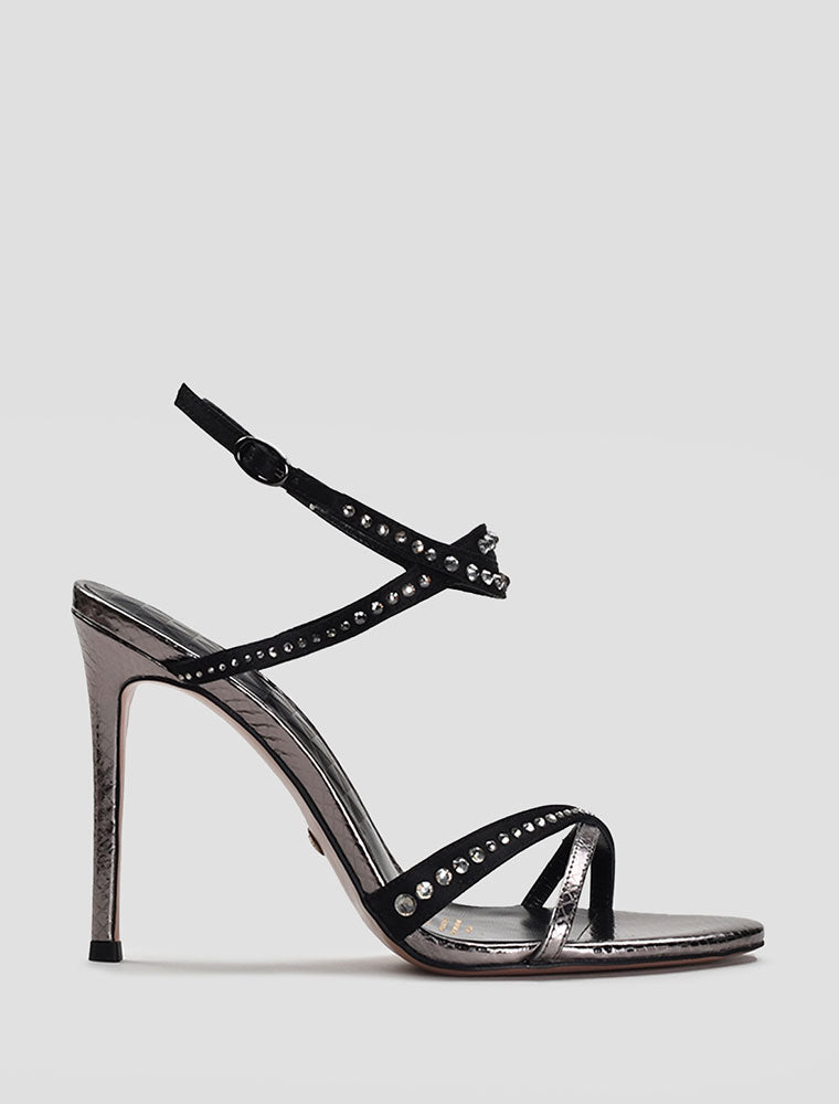 Swarovski Crystal Criss-Cross Strappy Sandals