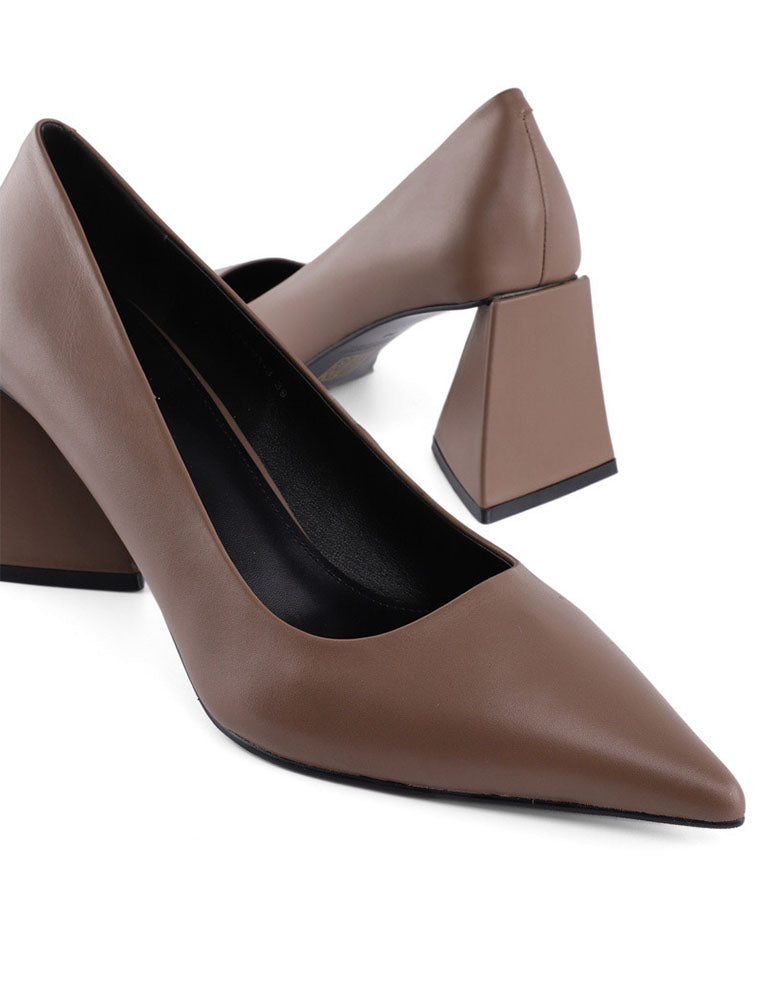 Triangle Block Heel Pumps