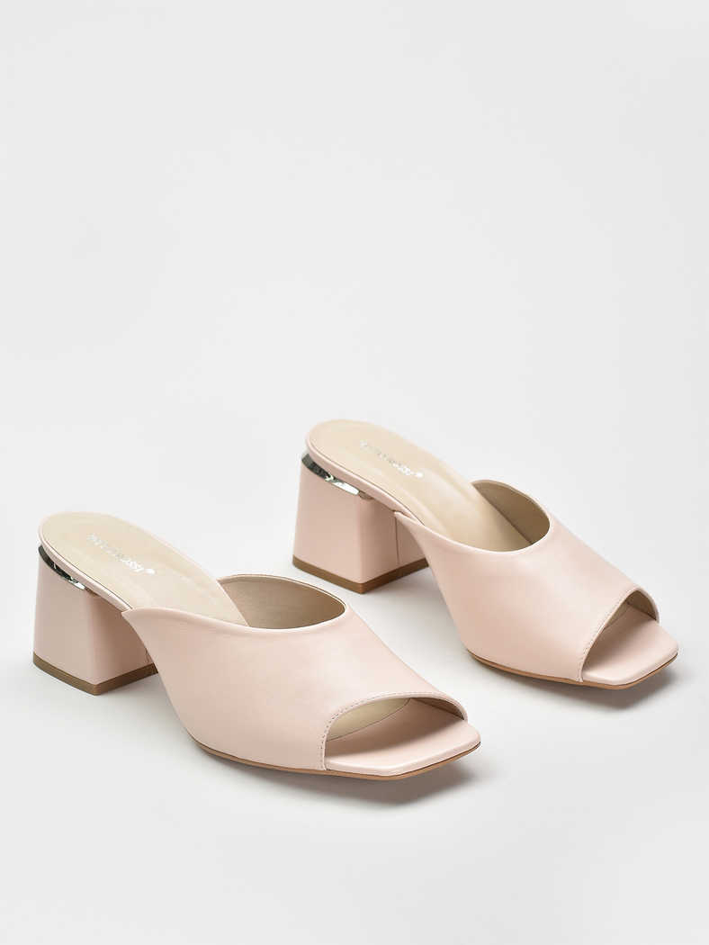 Triangle Open Toe Sandals with Metal Detail, Pink