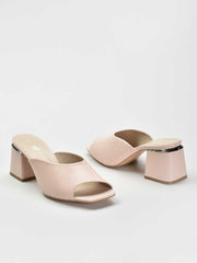 Triangle Open Toe Sandals with Metal Detail, Pink