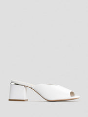 Triangle Open Toe Sandals with Metal Detail, White