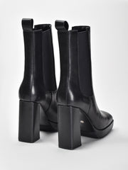 Women's Block Heel Leather Boots