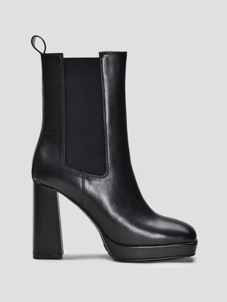 Women's Block Heel Leather Boots