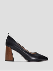 Women's Wooden Geometric Heel Pumps