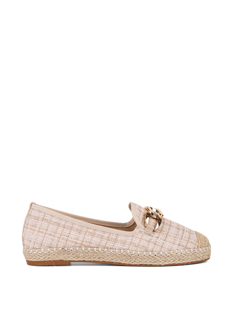 Woven Loafers with Gold Detail