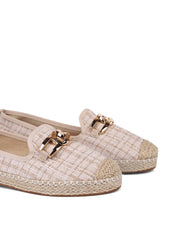 Woven Loafers with Gold Detail