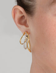 Orbit Wavy Hoop Earrings, 14K Gold over Brass