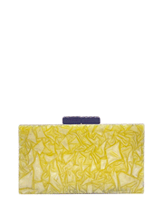 Rectangular Acrylic Clutch Bag, Navy / Mustard