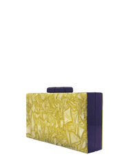 Rectangular Acrylic Clutch Bag, Navy / Mustard