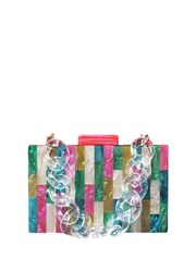 Rectangular Acrylic Clutch Bag, Multi / Pink