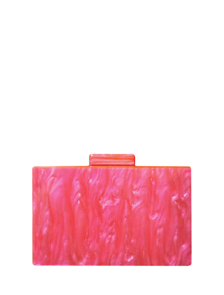 Rectangular Acrylic Clutch Bag, Multi / Pink