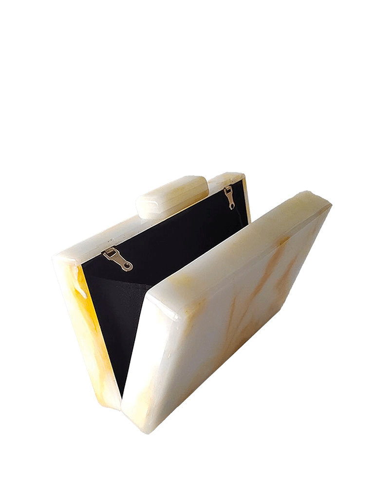 Rectangular Acrylic Clutch Bag, Yellow