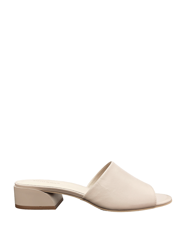 Almond Toe Slide Sandals, Nude