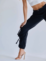 Drawstring Elastic Waist Band Trousers