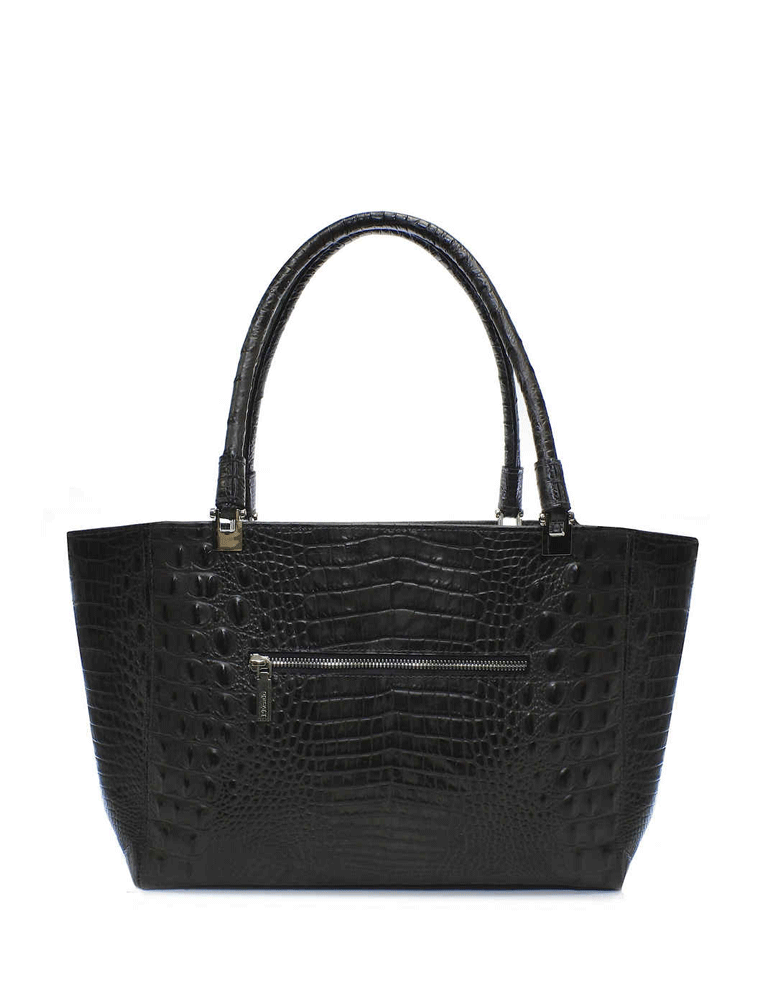 Brown Croc Baguette Shopper Tote