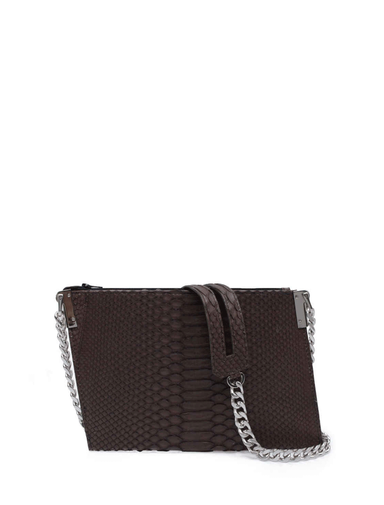 Brown Python Emerald Crossbody