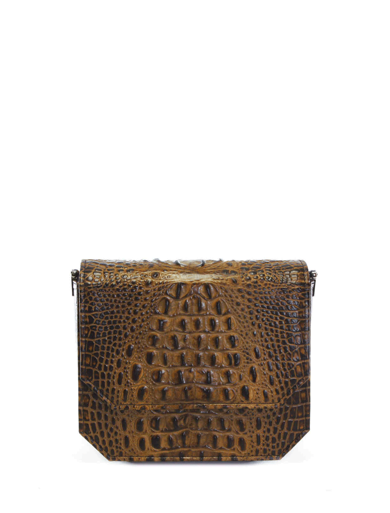 Caramel Croc Radiant Clutch Bag