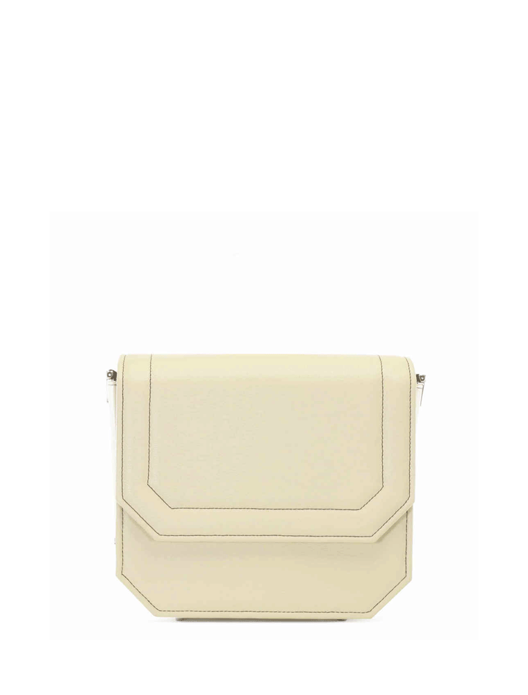 Eggshell Leather Radiant Clutch Bag