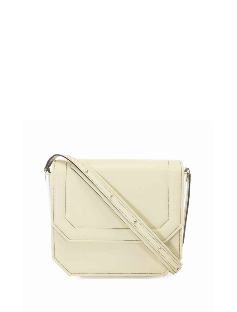 Eggshell Leather Radiant Clutch Bag