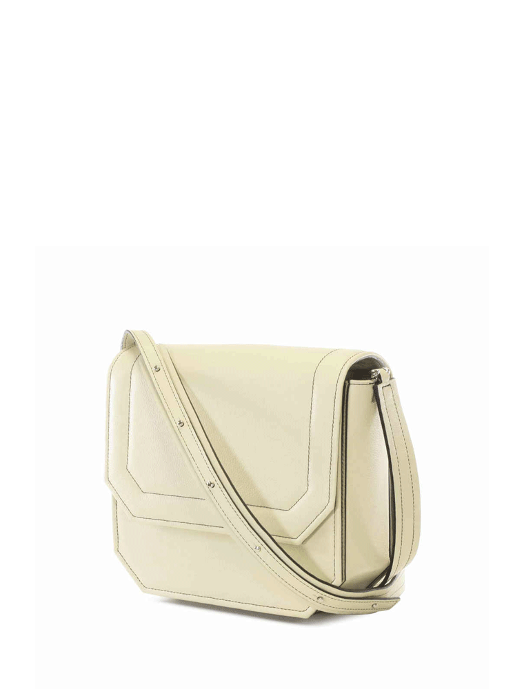 Eggshell Leather Radiant Clutch Bag