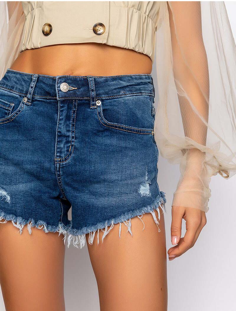 Flex Fit High Waisted Shorts, Blue