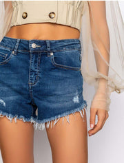 Flex Fit High Waisted Shorts, Blue