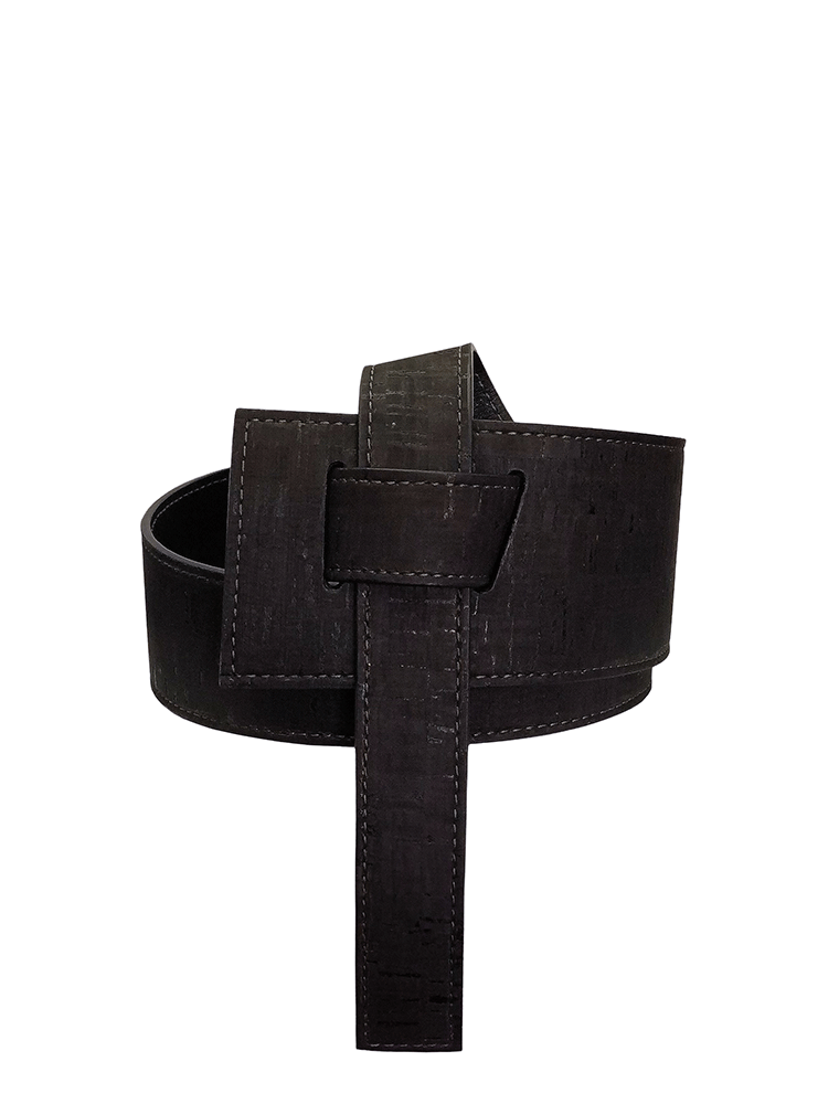 Leather Knotted Belt One-of-a-kind, Black