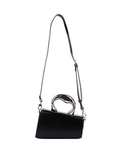 Decorative Metal Handle Architectural Bag, Off-White