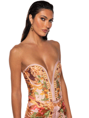 Deep V Corset Top, Multicolor