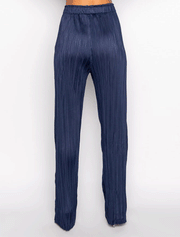 Pleated Palazzo Pants, Navy