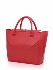 Red Ostrich Marquis Tote