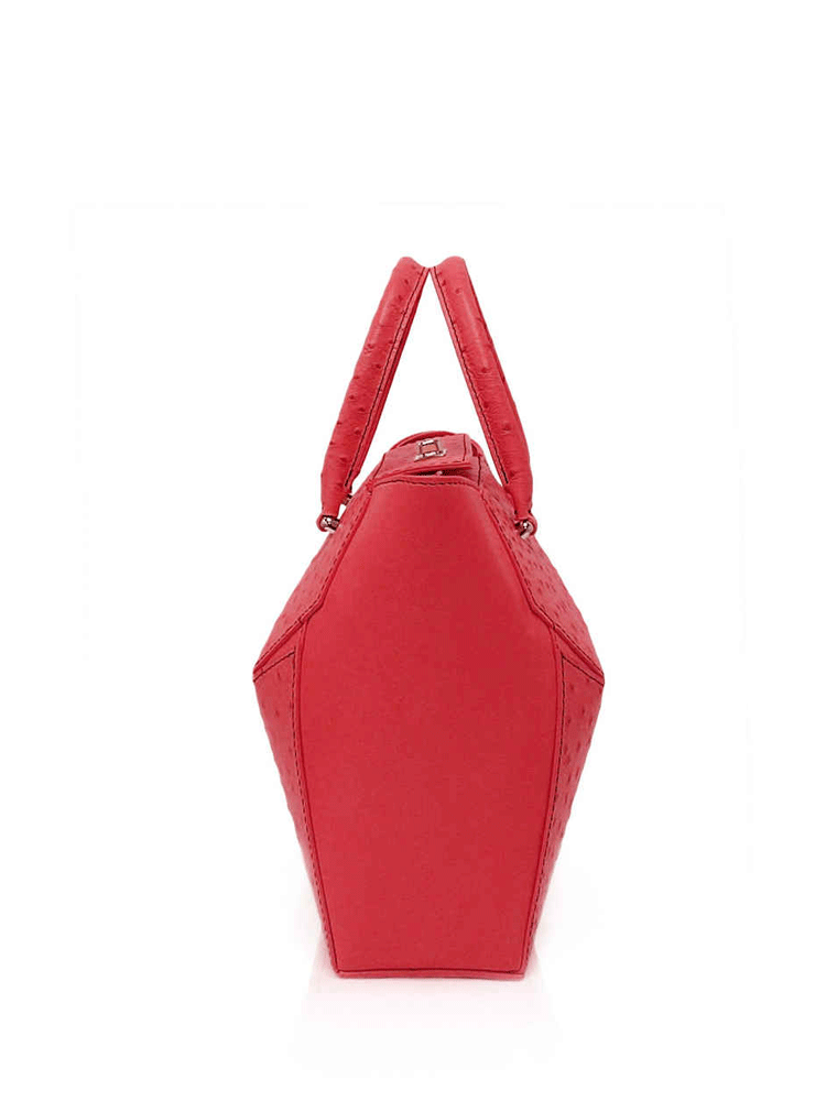 Red Ostrich Marquis Tote