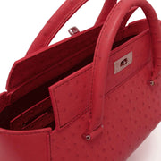 Red Ostrich Marquis Tote