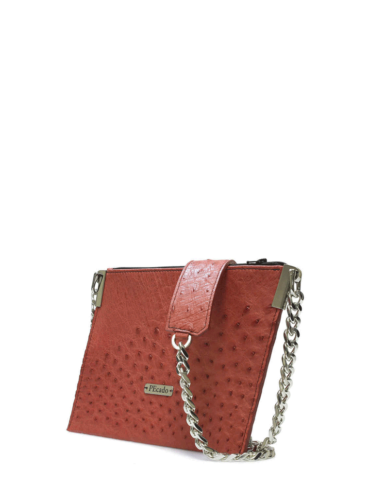 Red Ostrich Emerald Crossbody