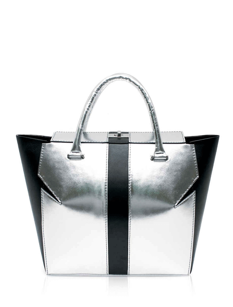 Silver Metallic Marquis Tote