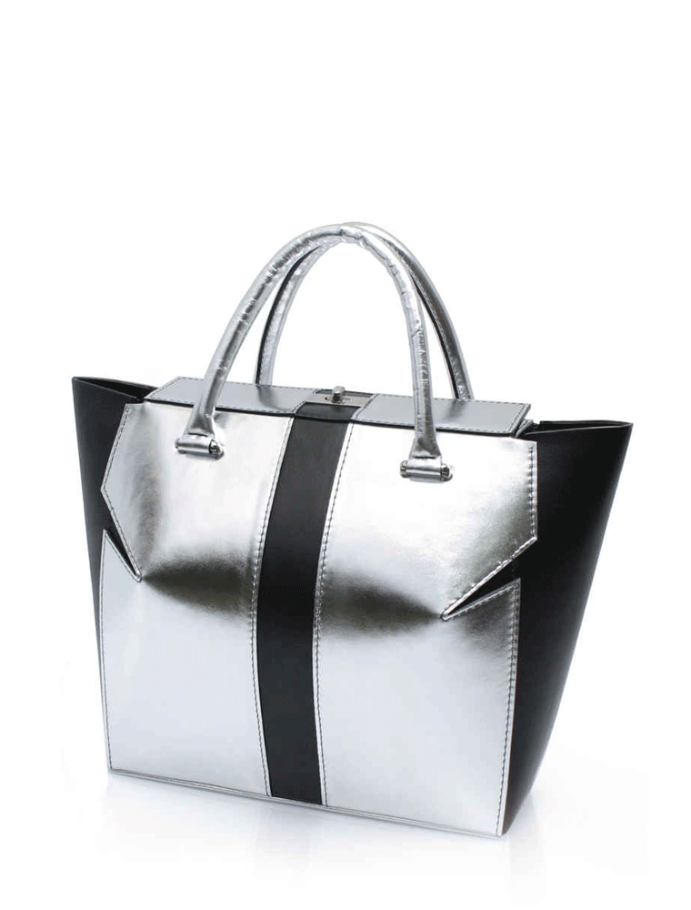 Silver Metallic Marquis Tote