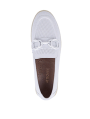 Chain Detail Almond Toe Loafers, White